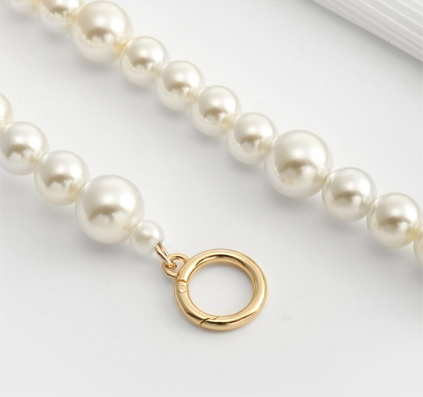 DIY oversized pearl bag chain accessories, handbag straps with short handle chains