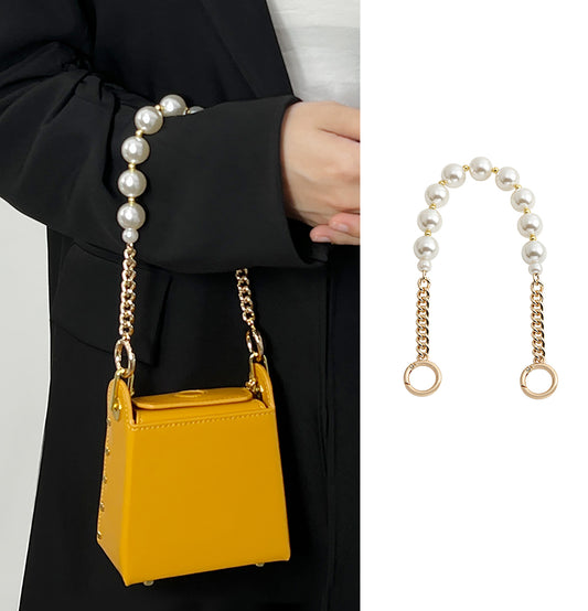 Versatile pearl metal chain handle, bag chain strap, replacement handle chain accessory for shoulder straps