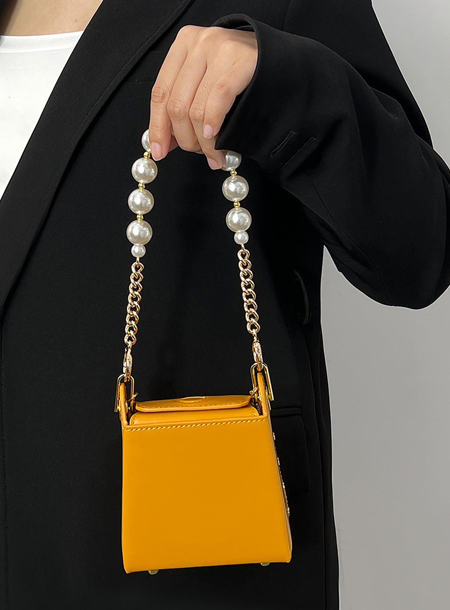 Versatile pearl metal chain handle, bag chain strap, replacement handle chain accessory for shoulder straps