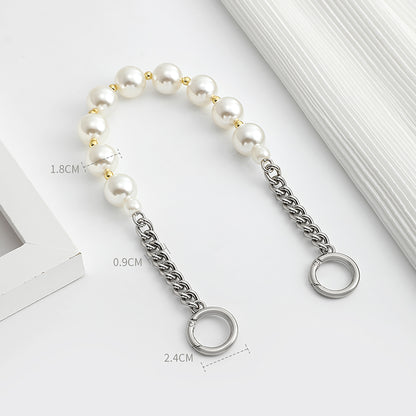 Versatile pearl metal chain handle, bag chain strap, replacement handle chain accessory for shoulder straps
