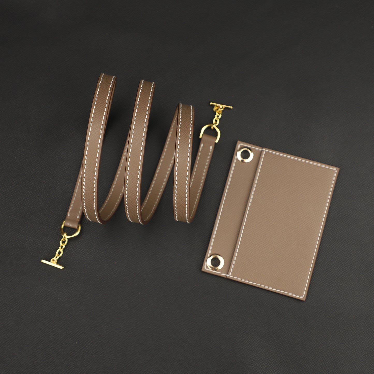 Design Insert Card With Shoulder Strap For Constance compact Wallet,The Epsome Leather shoulder strap for Constance compact Wallet