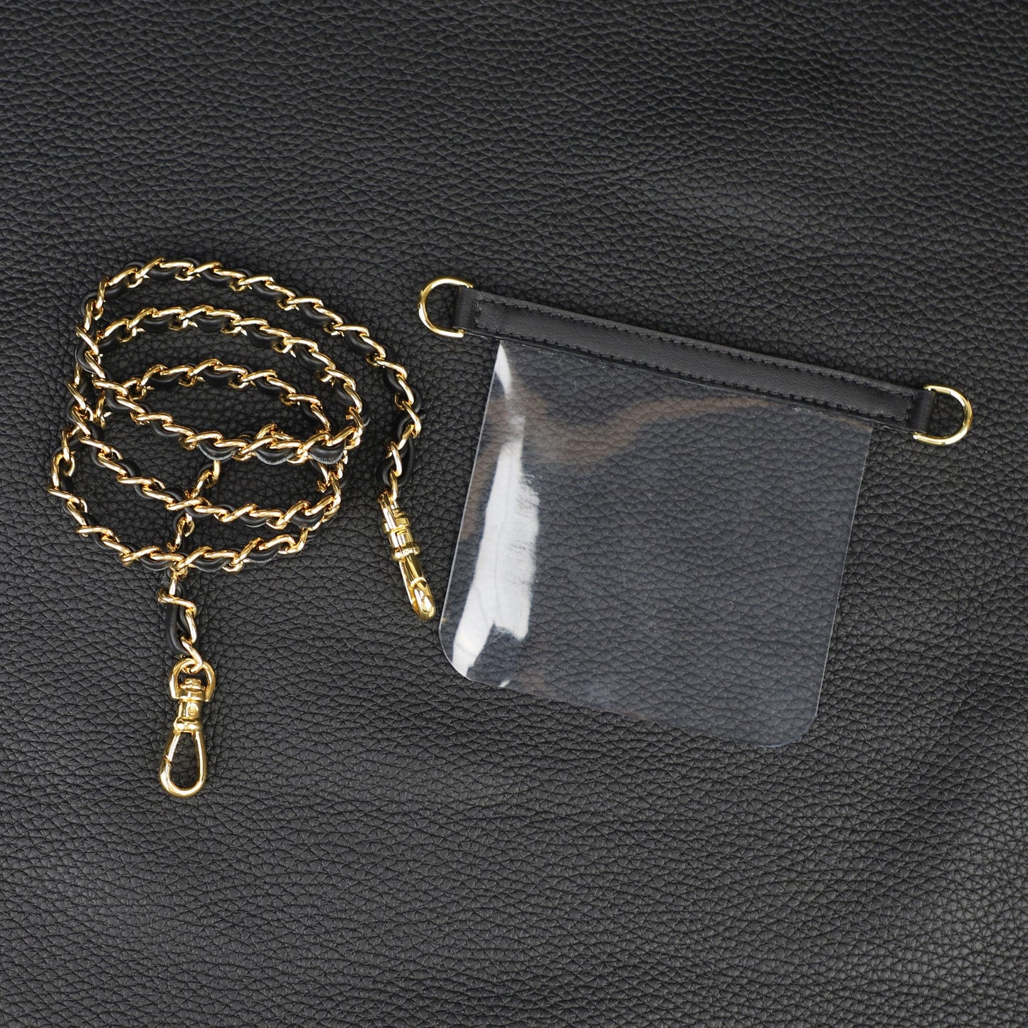 Leather through the chain wallet strap with insert for wallet,can be custom the size fit more wallets