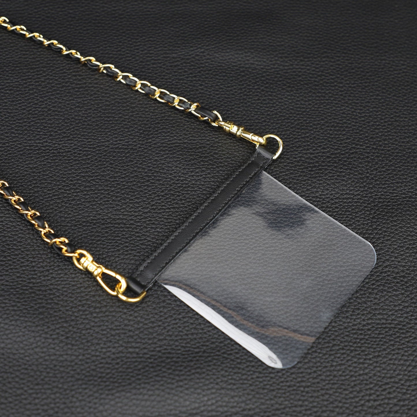 Leather through the chain wallet strap with insert for wallet,can be custom the size fit more wallets